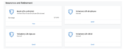 Enrolling or modifying Life Insurance on workday
